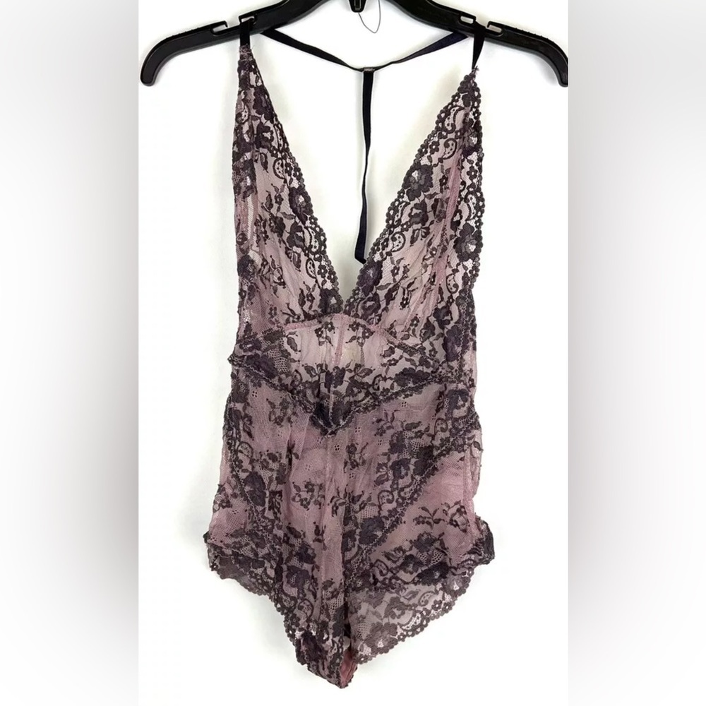 Free People Women’s Purple See Through Bodysuit Size Small